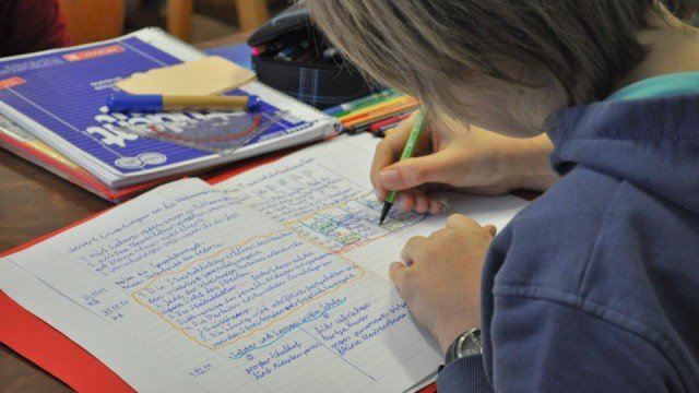 Hausaufgaben können ab sofort am WBG im Rahmen der Nachmittagsbetreuung unter Aufsicht von älteren Mitschülern und Lehrern erledigt werden. (Foto: SMMP/Hentrich)
